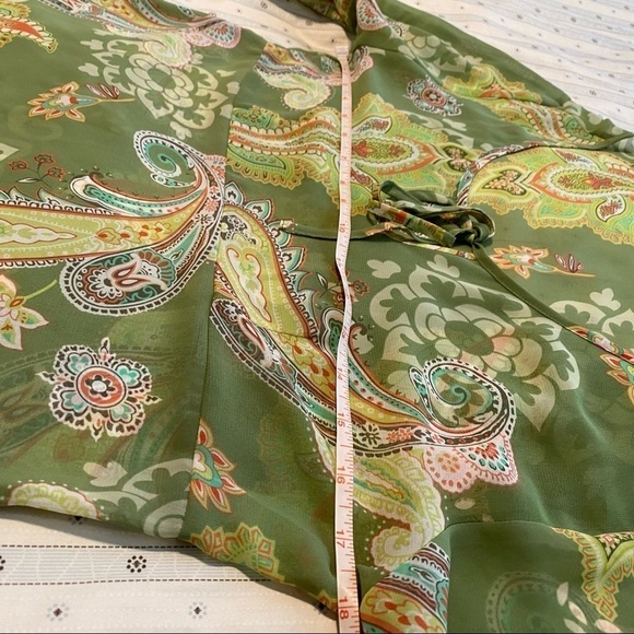 ESPRIT floral blouse long sleeve shirt sheer tunic printed top size Small - Picture 4 of 8